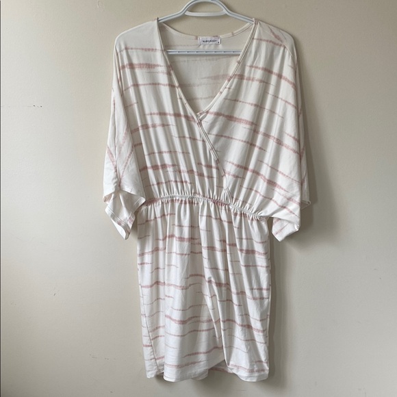 marigolden Dresses & Skirts - Red Tie Front Midi Dress with Dolman Sleeve